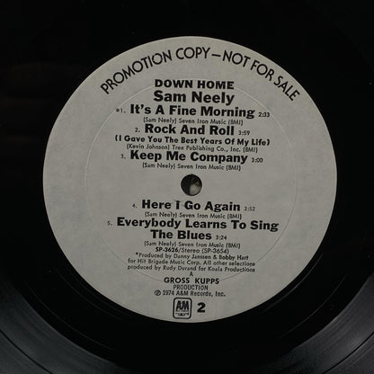 SAM NEELY Down Home Promotional LP Vinyl Record 1974