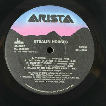 Stealin Horses Vinyl Record LP Album 1988 Arista AL 8520 Promo