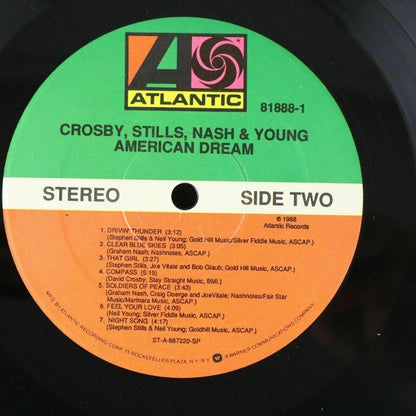 Crosby Stills Nash & Young American Dream PROMO Vinyl Record LP 1988 Atlantic
