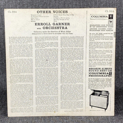 Other Voices Erroll Garner LP 6 Eye Vinyl Record Columbia Records Excellent