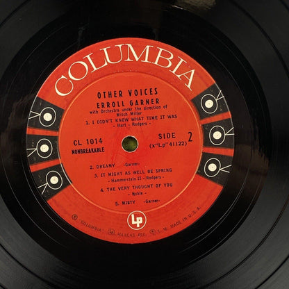 Other Voices Erroll Garner LP 6 Eye Vinyl Record Columbia Records Excellent