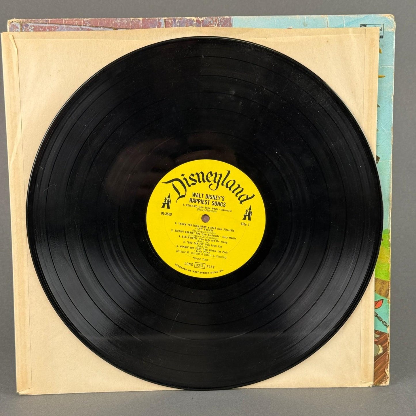 Disneyland Walt Disney Happiest Songs Vinyl Record - VERY GOOD