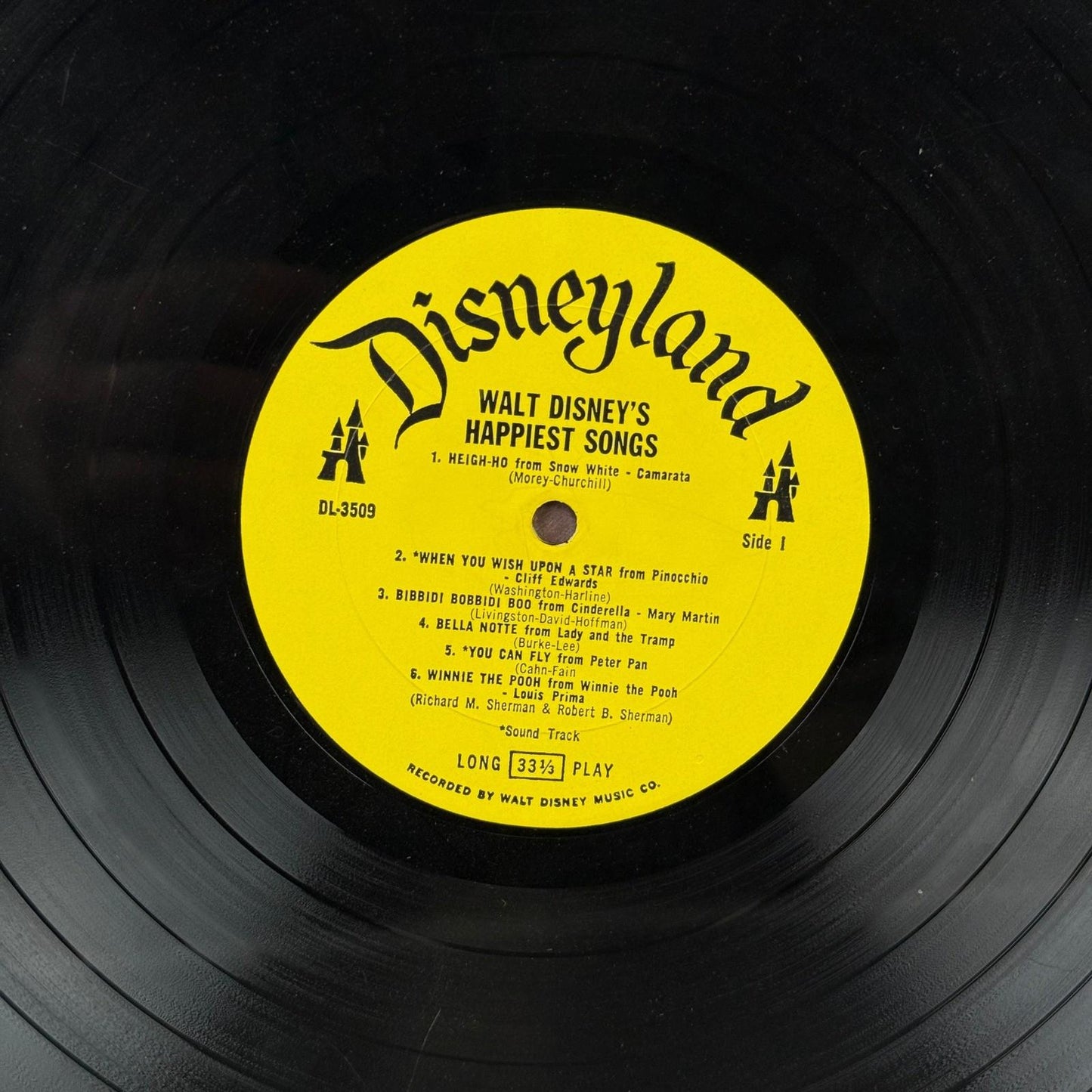 Disneyland Walt Disney Happiest Songs Vinyl Record - VERY GOOD