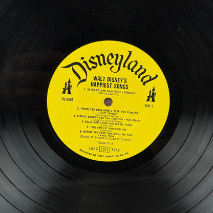 Disneyland Walt Disney Happiest Songs Vinyl Record - VERY GOOD