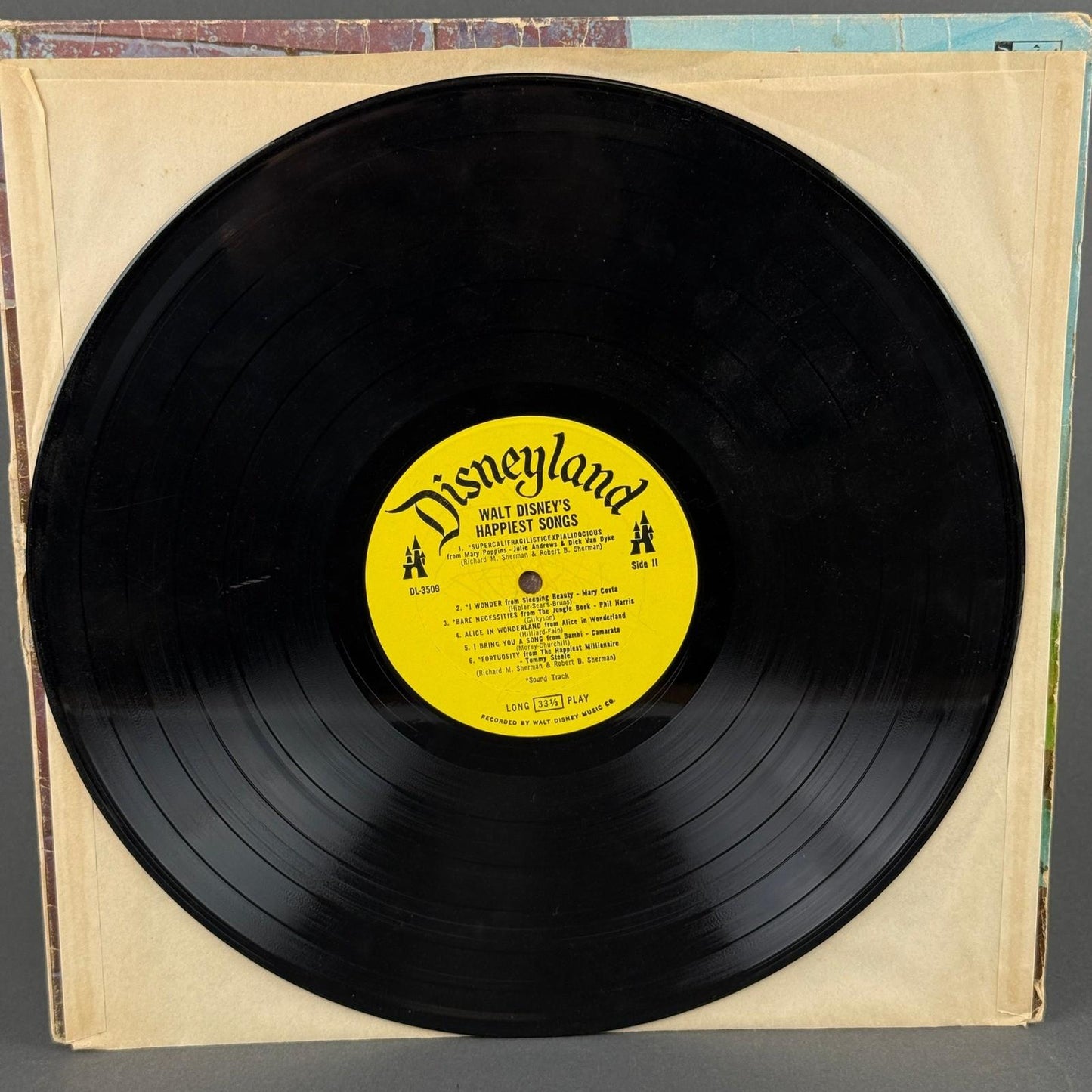 Disneyland Walt Disney Happiest Songs Vinyl Record - VERY GOOD