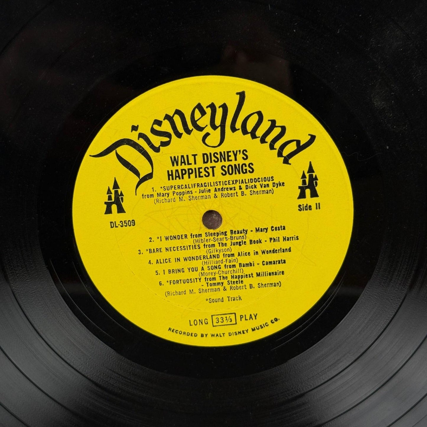 Disneyland Walt Disney Happiest Songs Vinyl Record - VERY GOOD