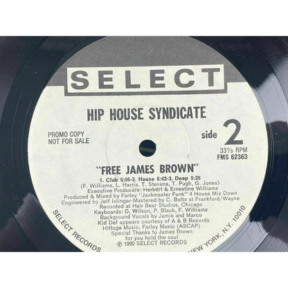 Hip House Syndicate Free James Brown PROMOTIONAL 12" Single Select Records Promo