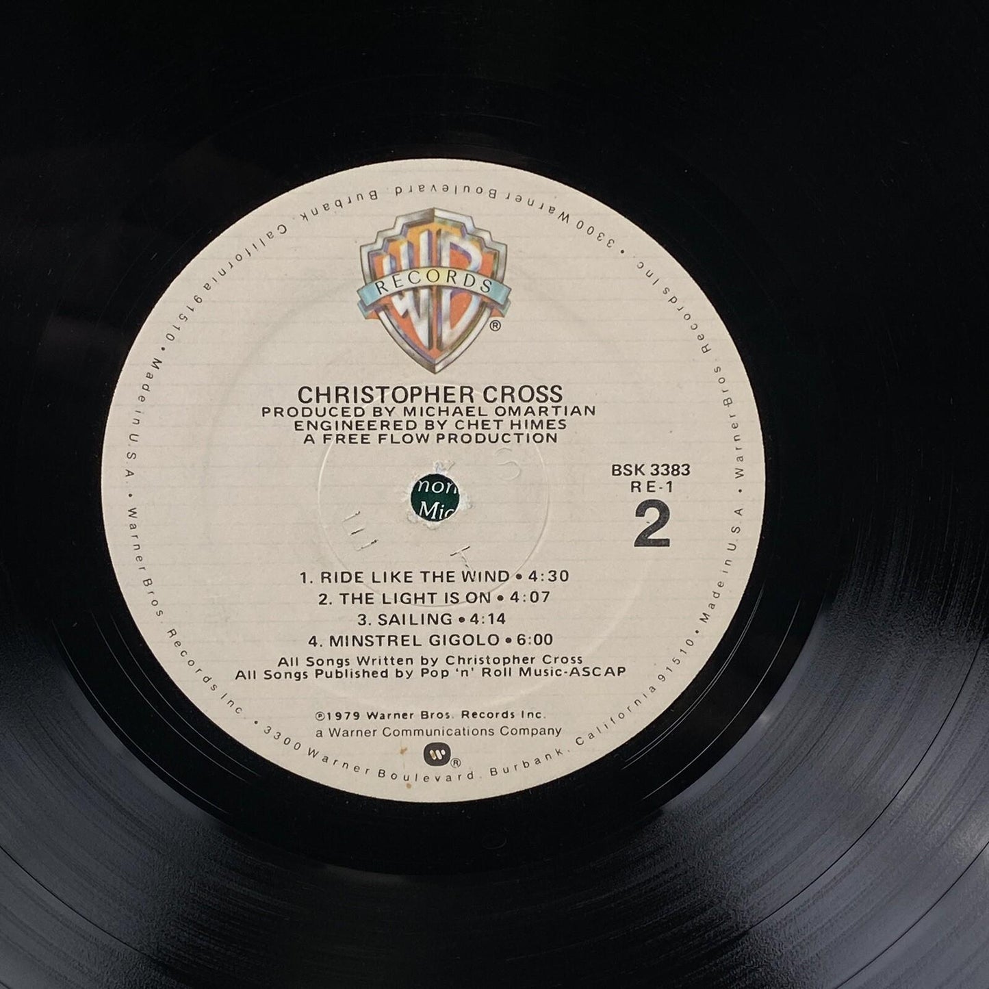 Christopher Cross 1979 Yacht Rock Classic Vinyl LP Record