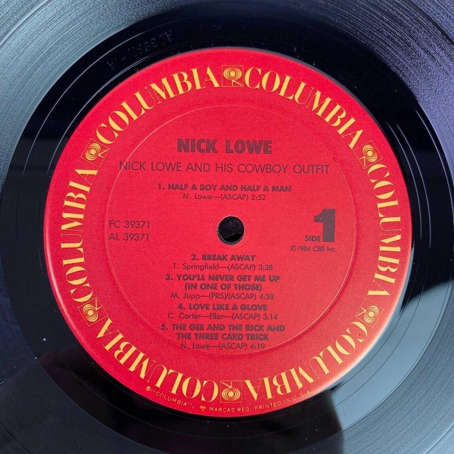 Nick Lowe And His Cowboy Outfit Vinyl LP Record Columbia FC 39371 Promo