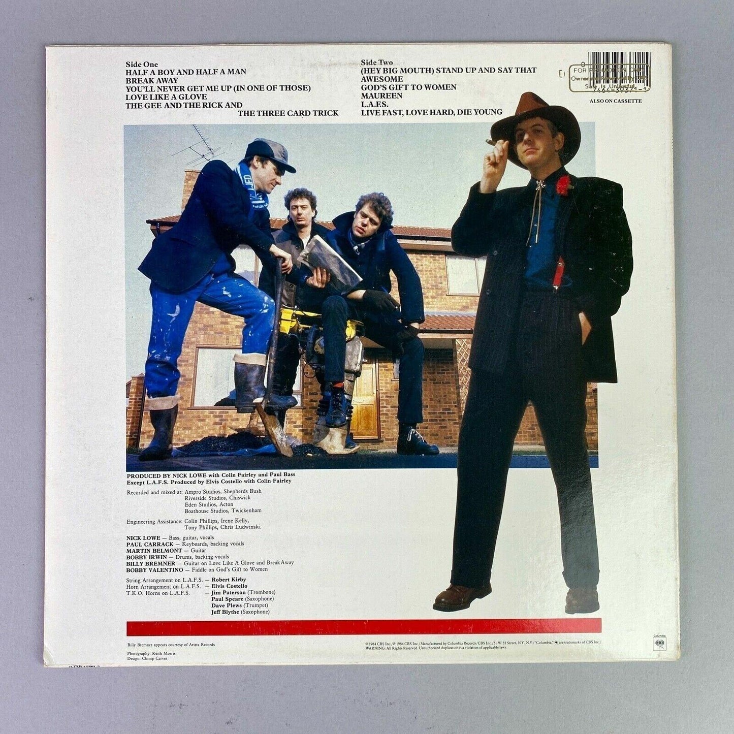 Nick Lowe And His Cowboy Outfit Vinyl LP Record Columbia FC 39371 Promo