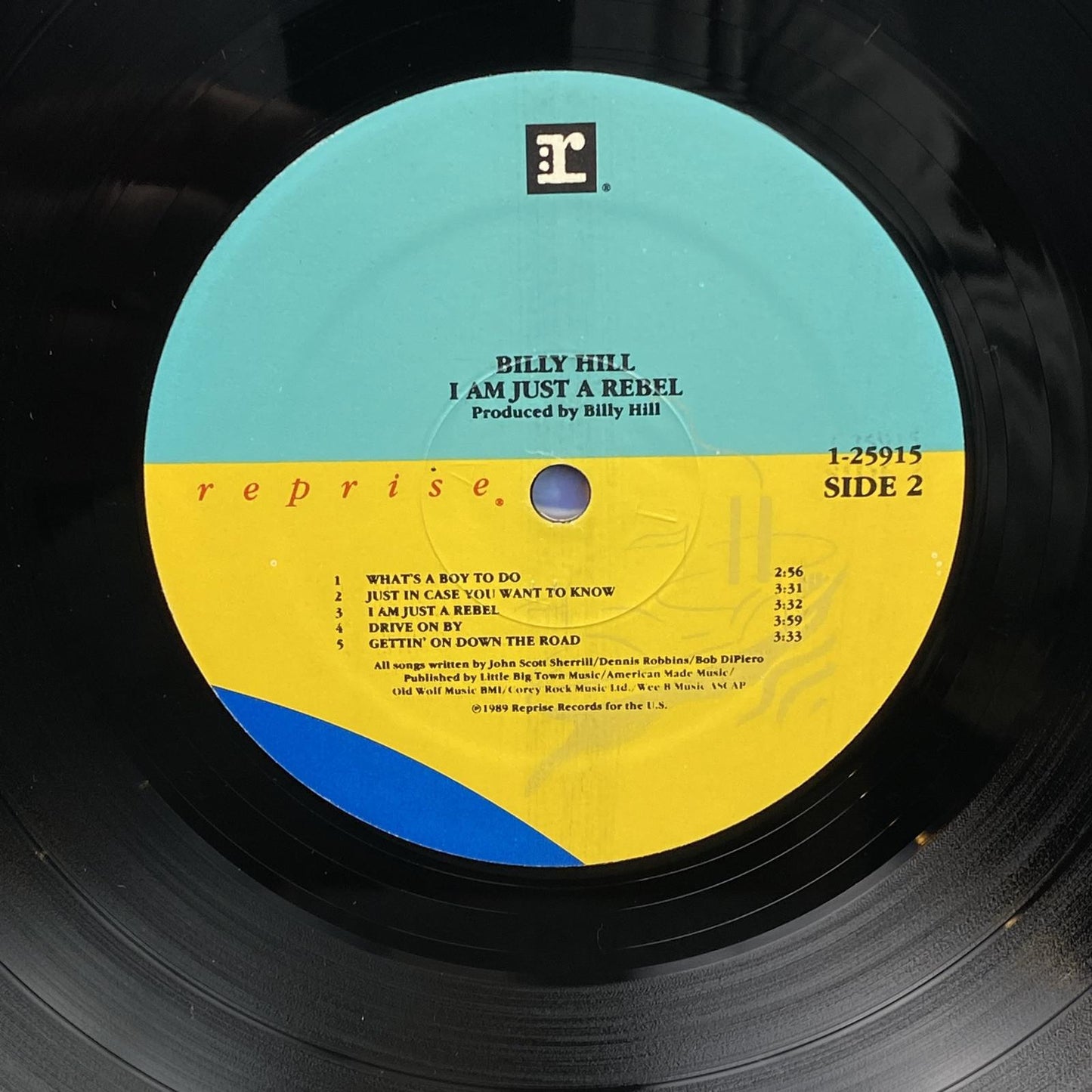 Billy Hill, I am just a Rebel, LP Vinyl Record PROMOTIONAL , 1989
