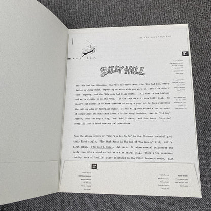 Billy Hill, I am just a Rebel, LP Vinyl Record PROMOTIONAL , 1989