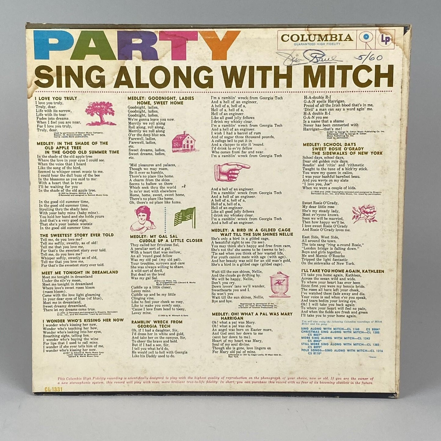 Two Vinyls - Sing Along with Mitch Happy Times Six Eye Record 12" Vinyl Six Eye
