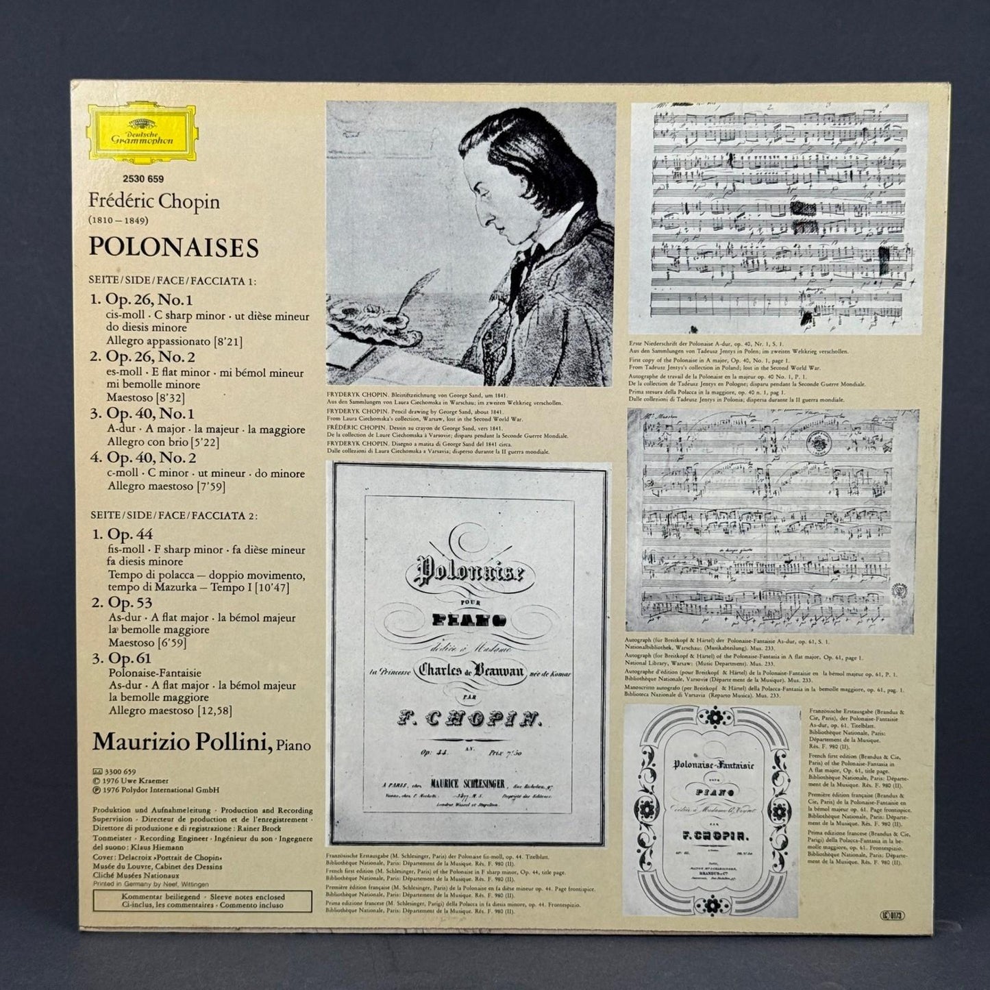 Chopin Polonaises Maurizio Pollini Vinyl LP 12" - NEAR MINT
