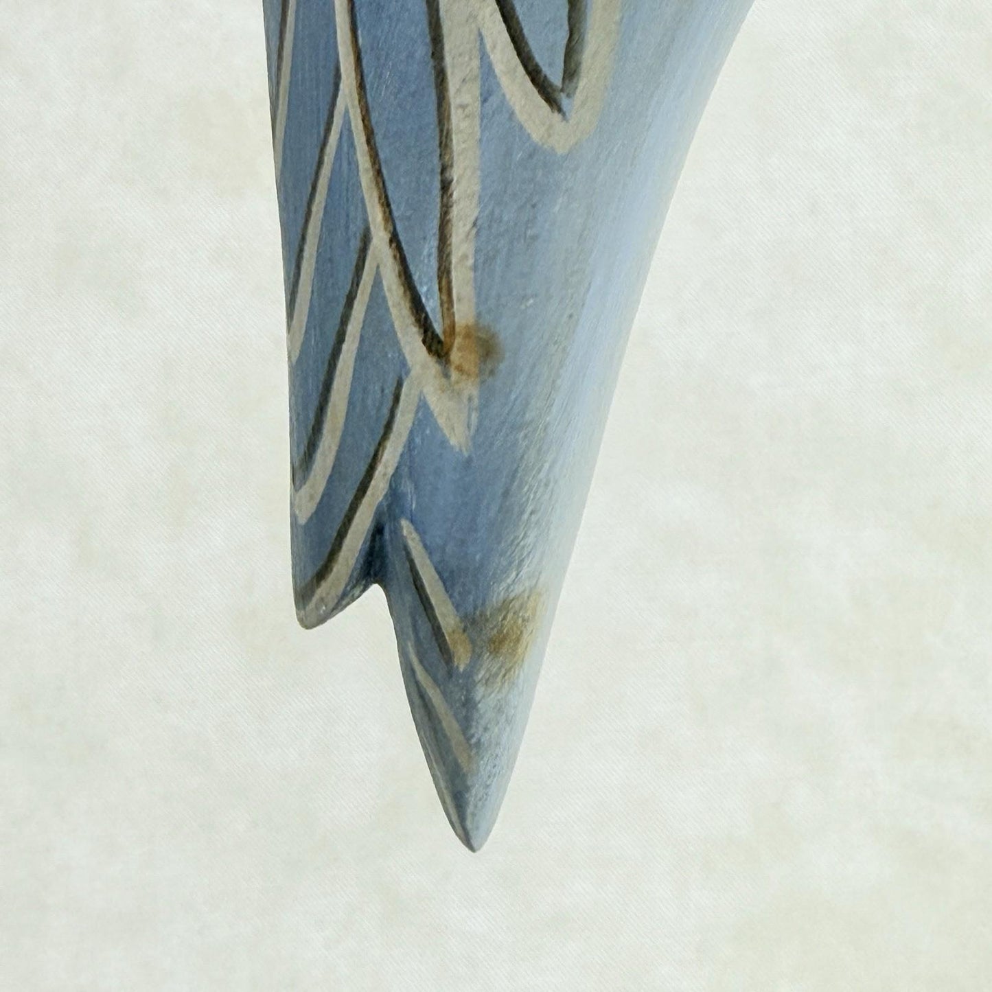 Jim Britton Large Wood Sculpture of  Standing Blue Heron 22.5"