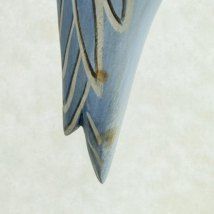 Jim Britton Large Wood Sculpture of  Standing Blue Heron 22.5"