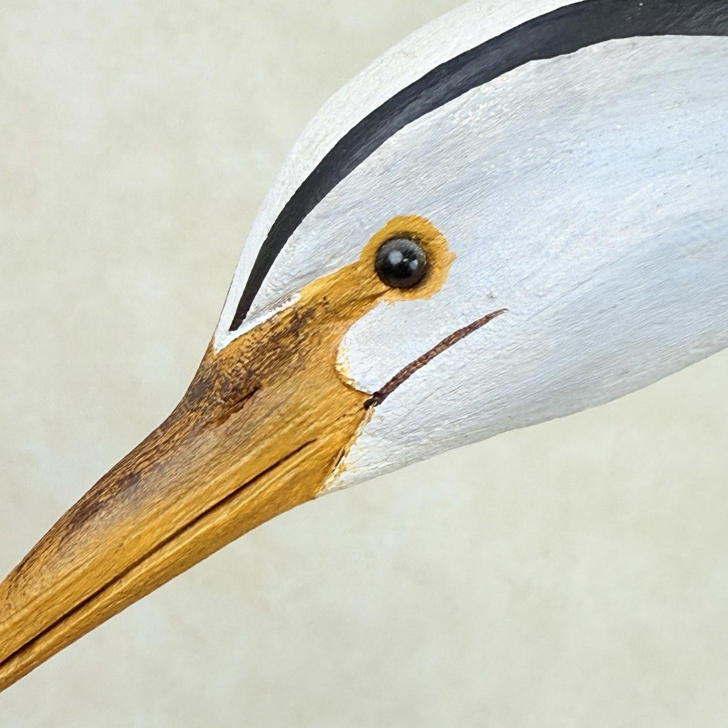 Jim Britton Large Wood Sculpture of  Standing Blue Heron 22.5"