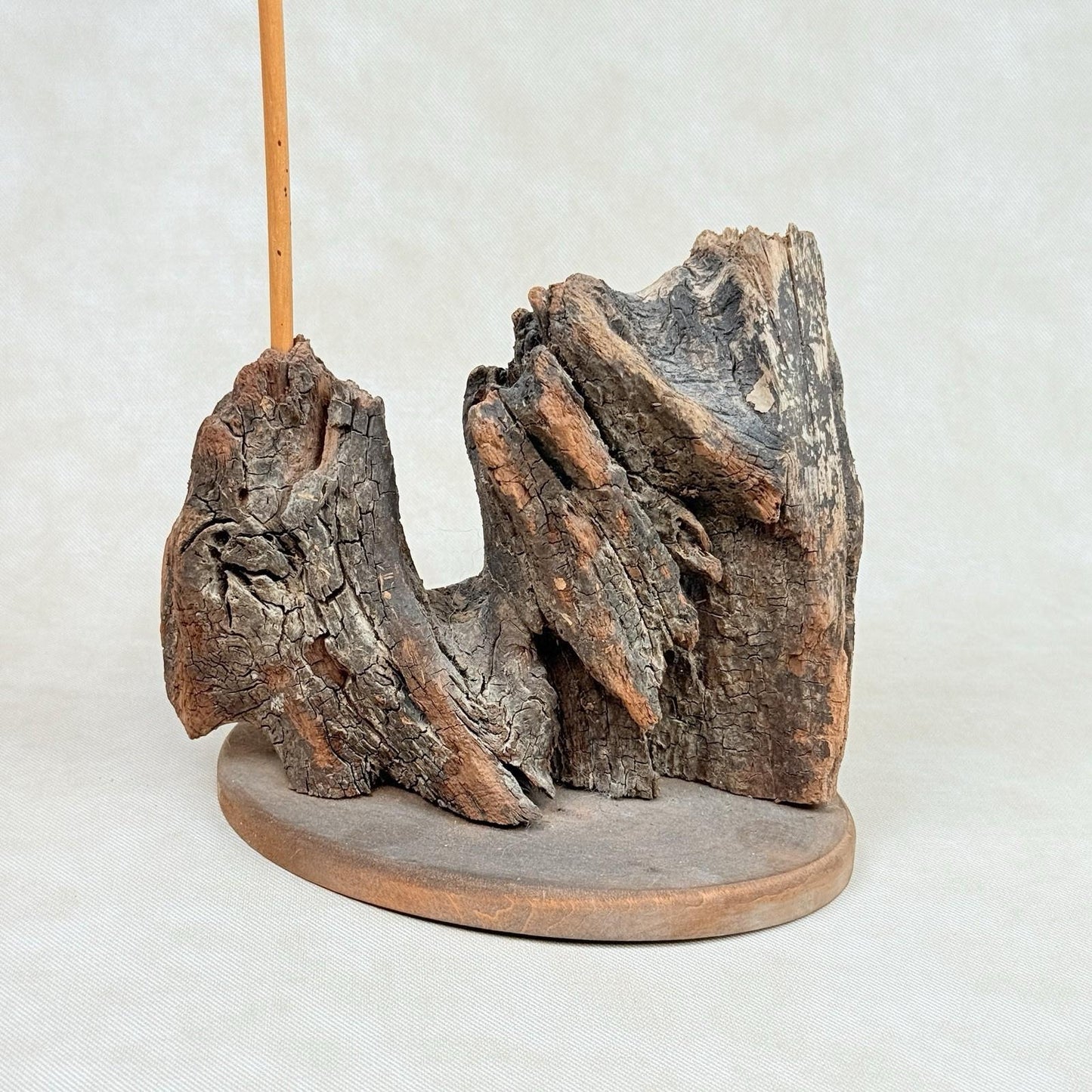 Jim Britton Large Wood Sculpture of  Standing Blue Heron 22.5"