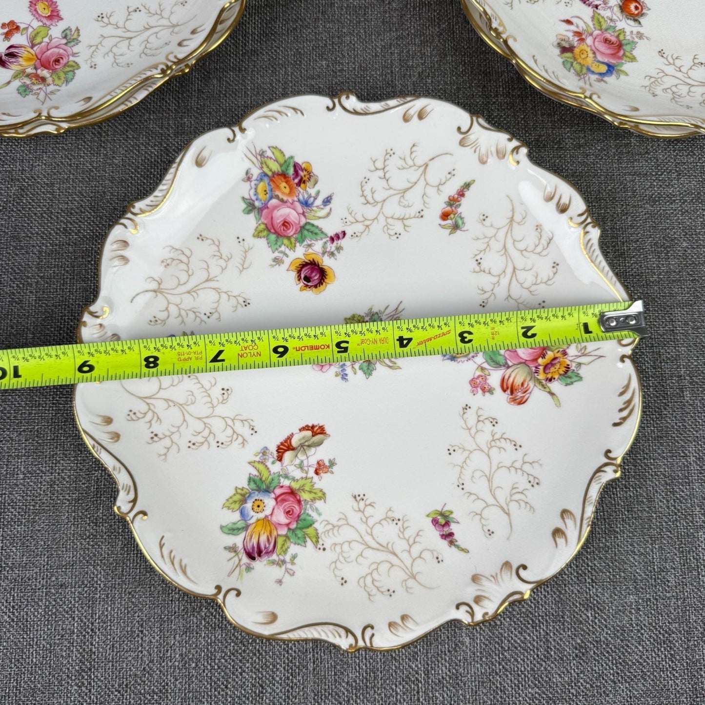 Vintage  Coalport England Pedestal Compote Dish – Hand Painted Floral, Gold Gilt