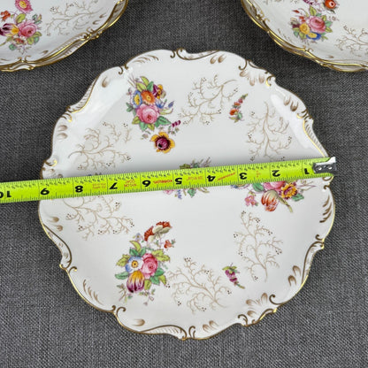 Vintage  Coalport England Pedestal Compote Dish – Hand Painted Floral, Gold Gilt