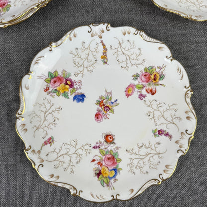 Vintage  Coalport England Pedestal Compote Dish – Hand Painted Floral, Gold Gilt