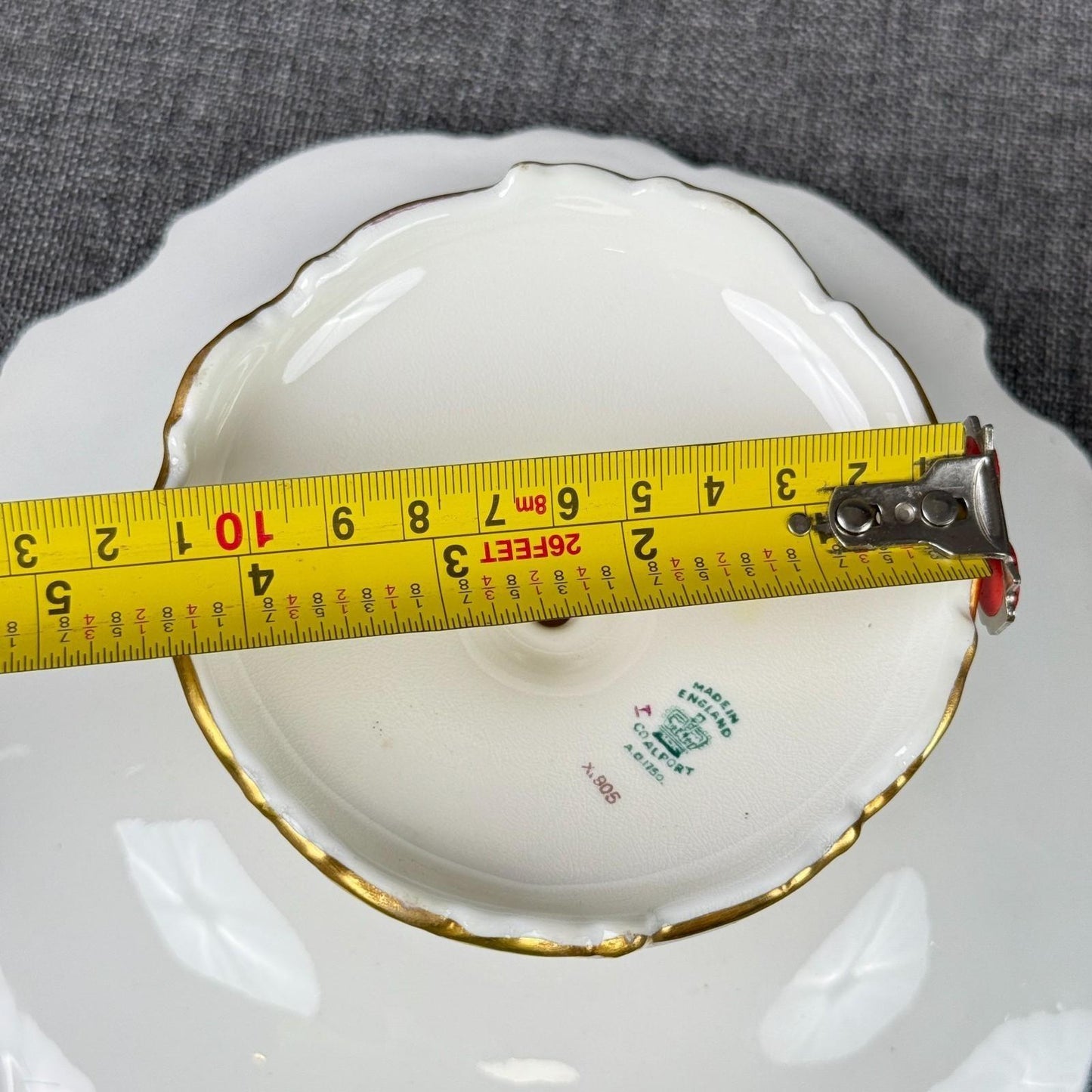 Vintage  Coalport England Pedestal Compote Dish – Hand Painted Floral, Gold Gilt