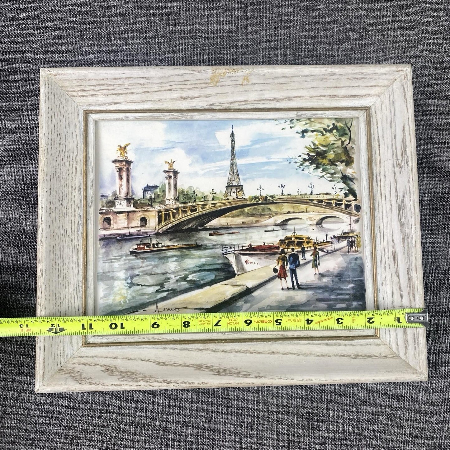 Lot of 2 Marius Girard Paris Scenes Offset Lithographs Framed Size: 12.5"x 10.5"