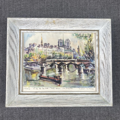 Lot of 2 Marius Girard Paris Scenes Offset Lithographs Framed Size: 12.5"x 10.5"