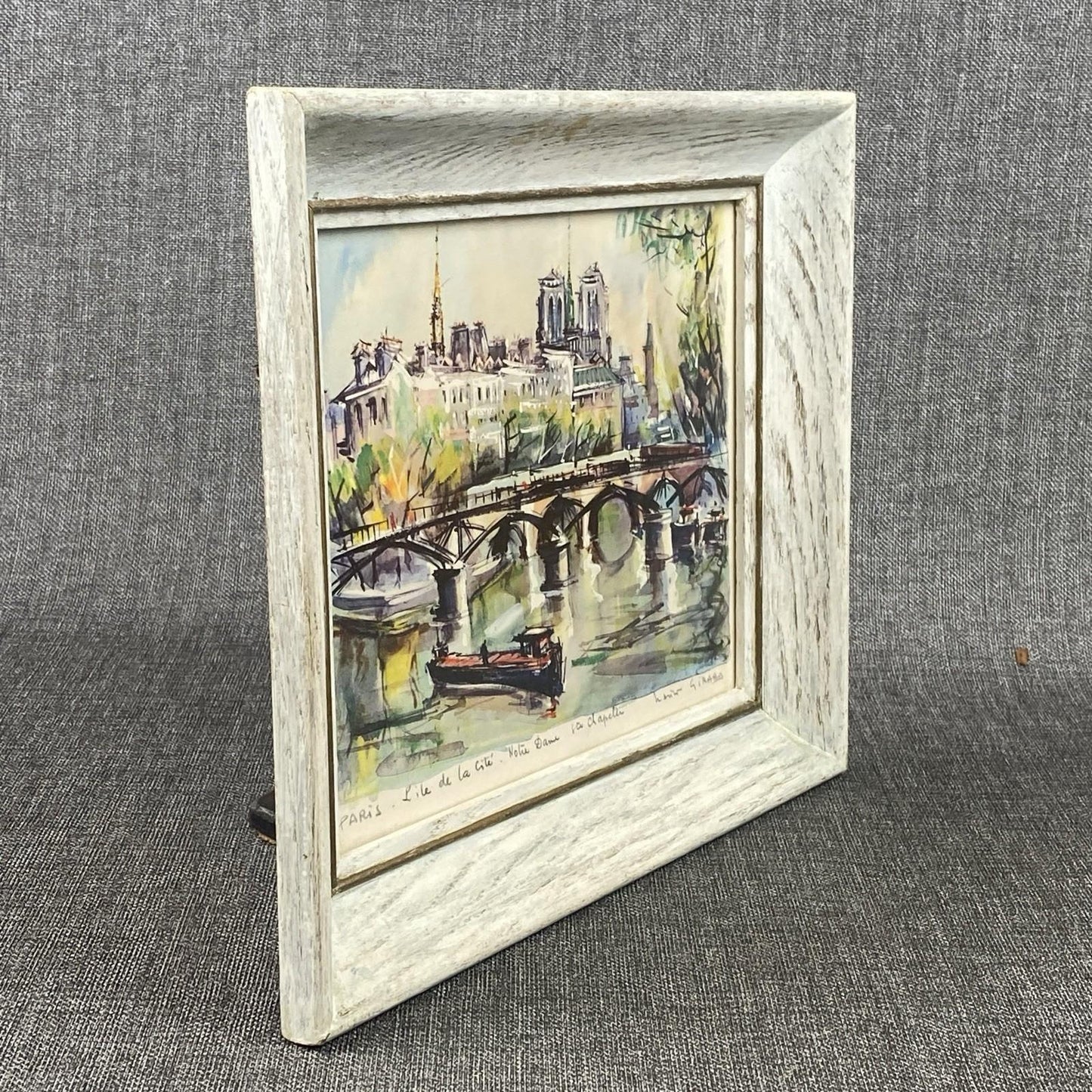Lot of 2 Marius Girard Paris Scenes Offset Lithographs Framed Size: 12.5"x 10.5"