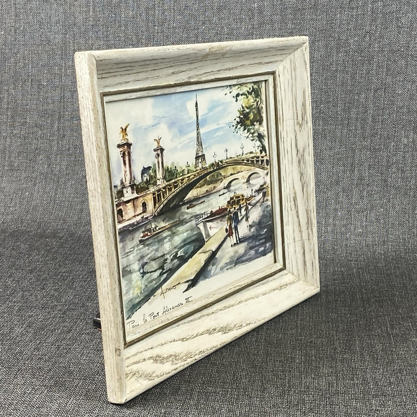 Lot of 2 Marius Girard Paris Scenes Offset Lithographs Framed Size: 12.5"x 10.5"