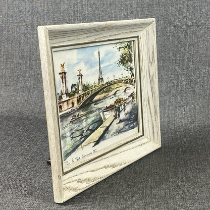 Lot of 2 Marius Girard Paris Scenes Offset Lithographs Framed Size: 12.5"x 10.5"