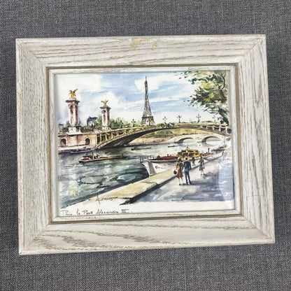 Lot of 2 Marius Girard Paris Scenes Offset Lithographs Framed Size: 12.5"x 10.5"