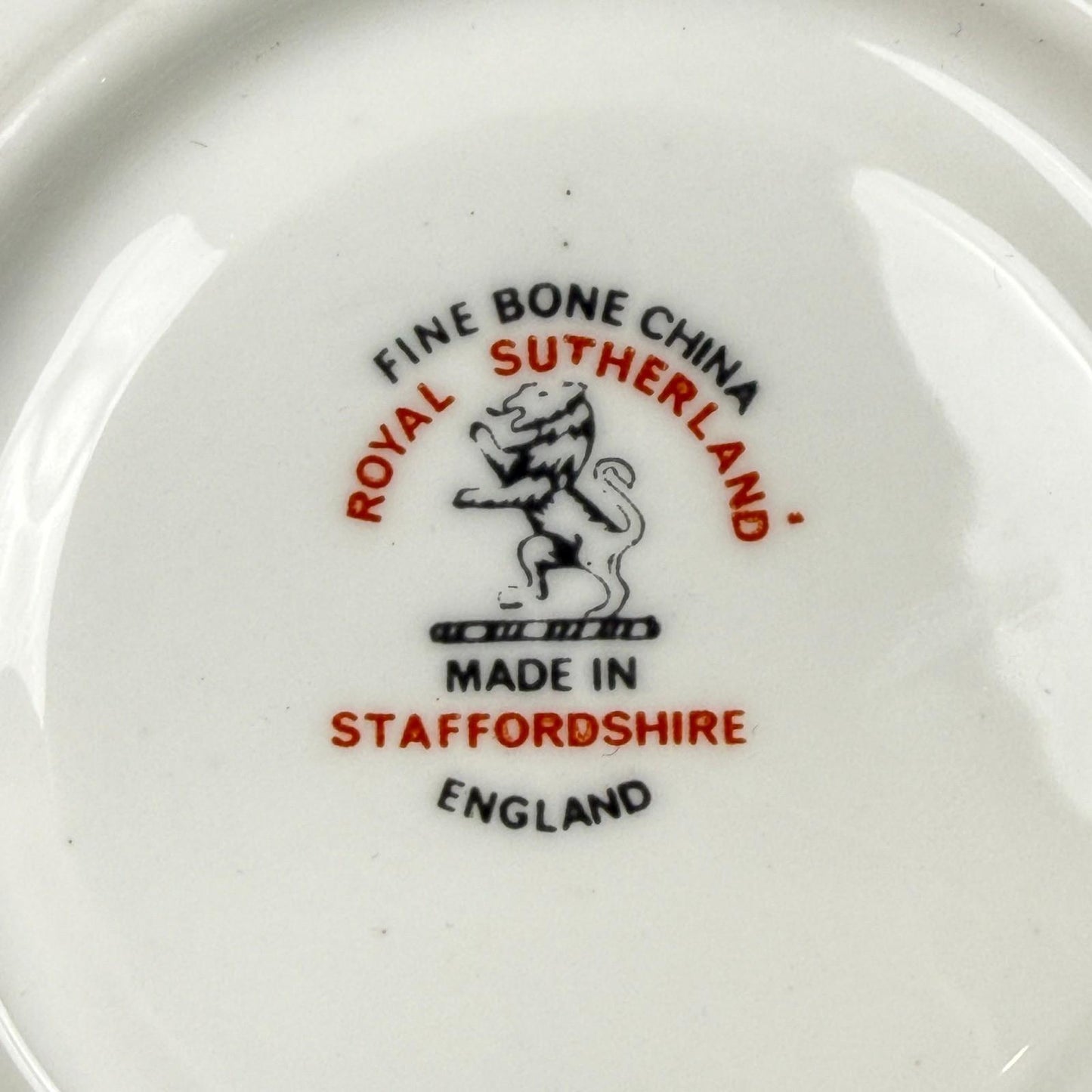 Royal Sutherland Staffordshire England Teacup Saucer Roses Set Vintage