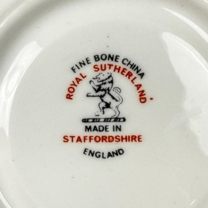 Royal Sutherland Staffordshire England Teacup Saucer Roses Set Vintage