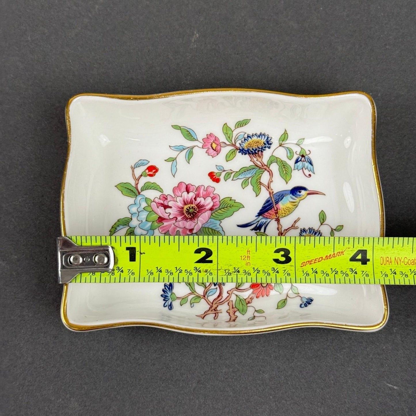 Aynsley Pembroke Bone China Set 3pc White Bird Floral Gold Trim