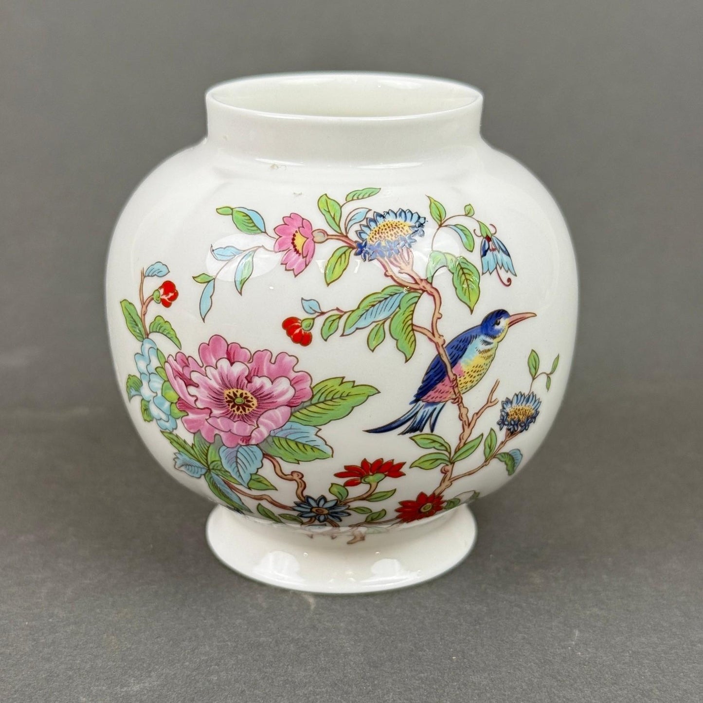 Aynsley Pembroke Bone China Set 3pc White Bird Floral Gold Trim