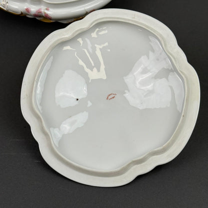 Haviland & Co. Limoges Porcelain Tureen Serving Dish Pink Floral Gold Trim