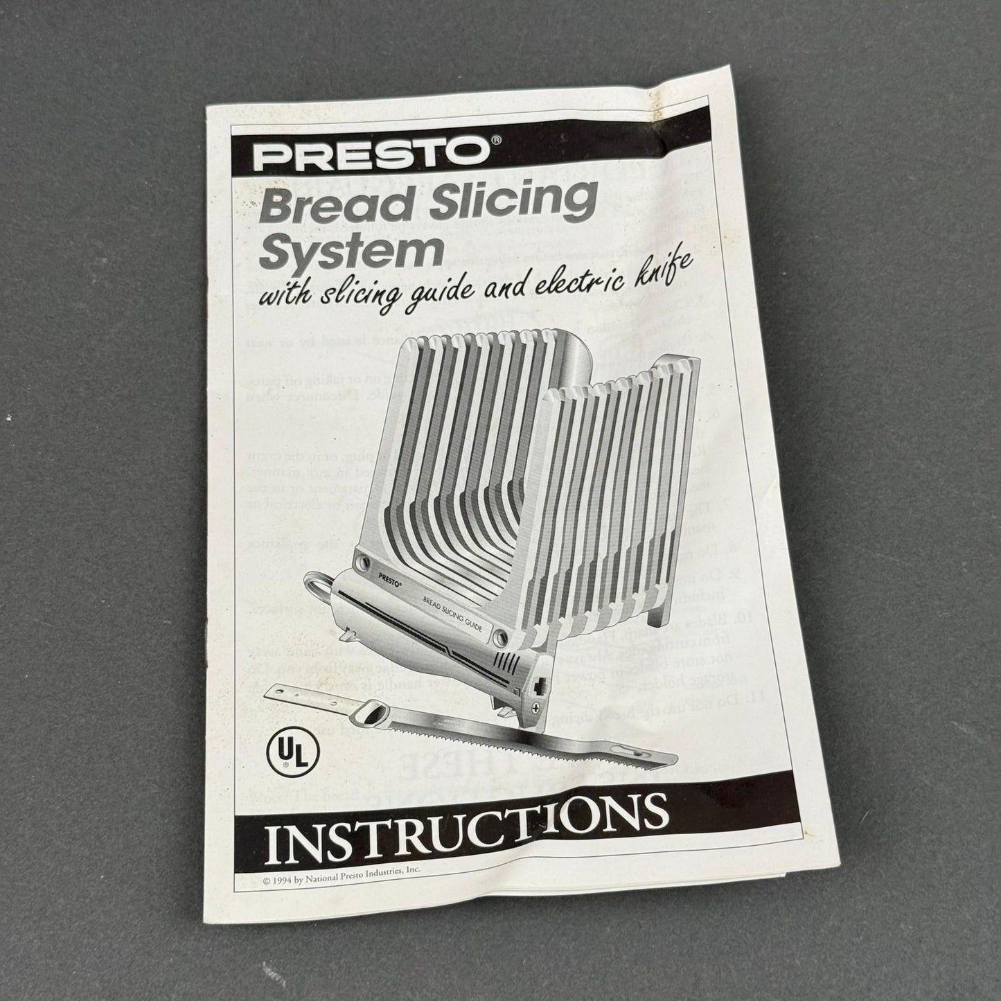 Presto Bread Slicing System Electric Knife Vintage Kitchen Tool - TESTED