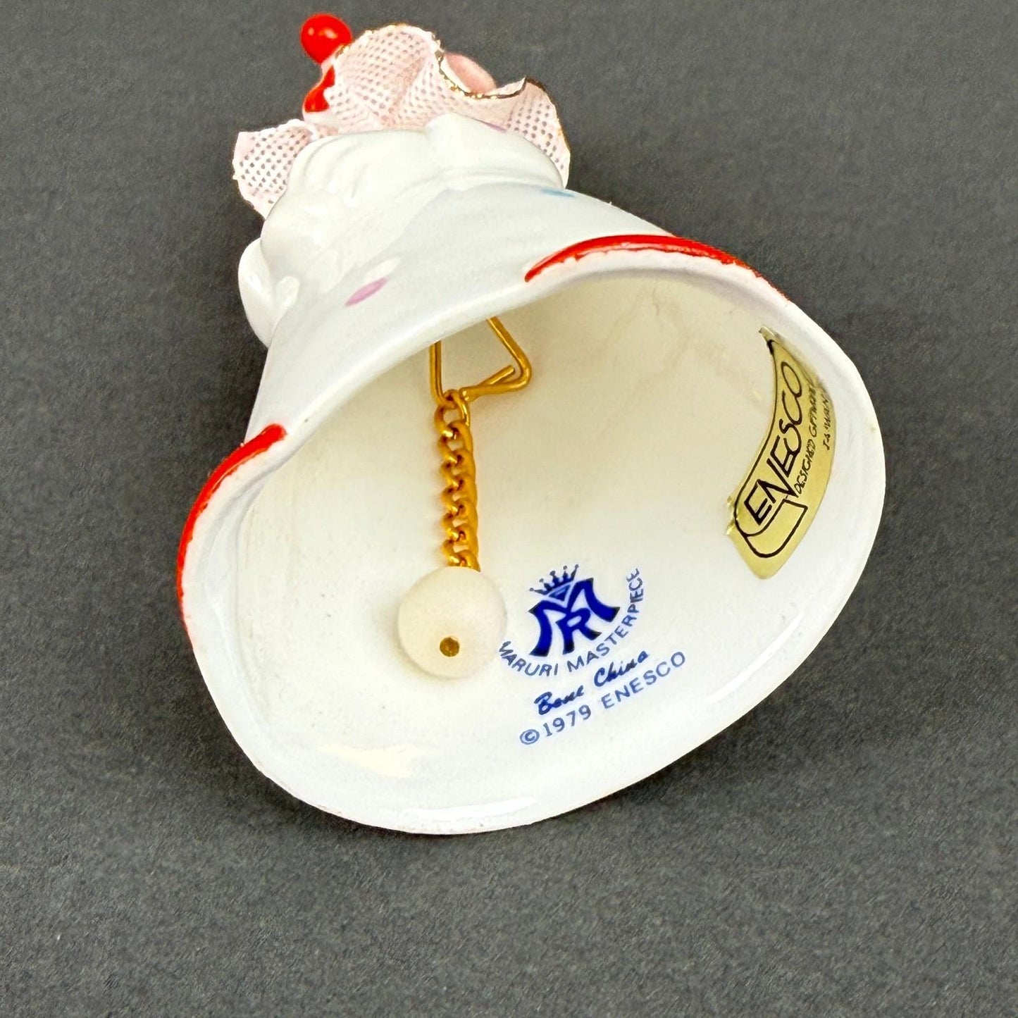 Enesco Clown Bell 1979 Maruri Masterpiece Polka Dot Vintage