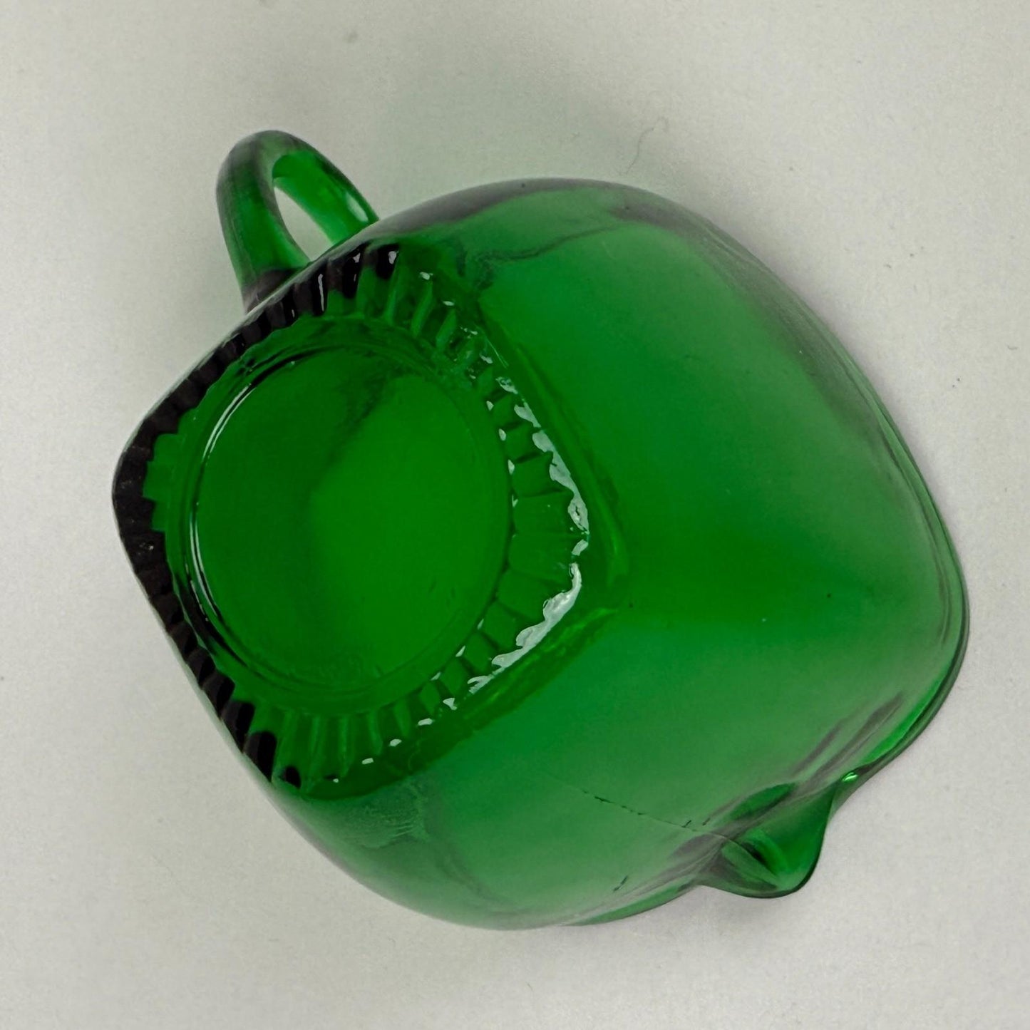 Anchor Hocking Emerald Green Glass Creamer and Sugar Set, Square Shaped