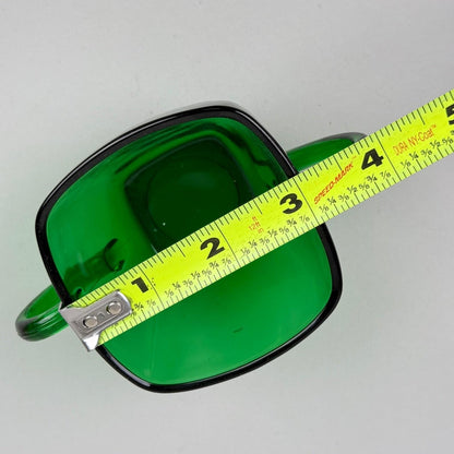 Anchor Hocking Emerald Green Glass Creamer and Sugar Set, Square Shaped