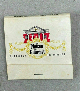 Vintage La Maison du Gourmet Matches Matchbook Roanoke, Virginia