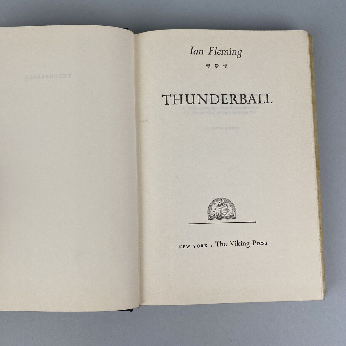 James Bond Novel: Thunderball by Ian Fleming 1961 Hardcopy Dust Jacket