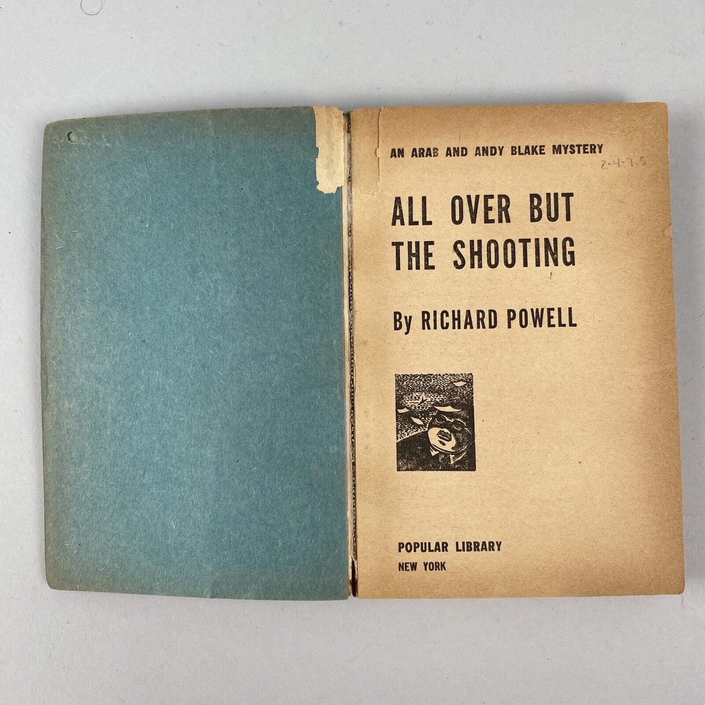 Richard Powell ALL OVER BUT THE SHOOTING Popular Lib 1944 Pulp Mystery