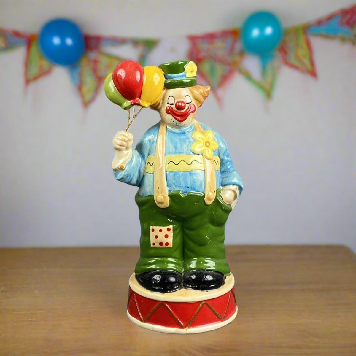 Vintage Enesco Clown with Balloons Music Box 'Dancer'