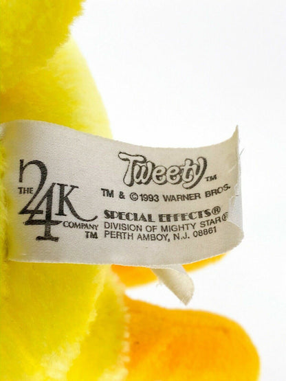 Vintage 24K Company 1993 Tweety Bird Plush Toy Doll Stuffed Warner Bros 10"