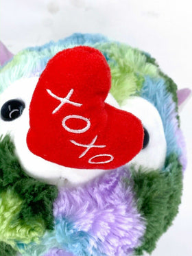 Kellytoy Hug Me Llama with XOXO Heart Plush Purple& Green Animal, 16.5 in.