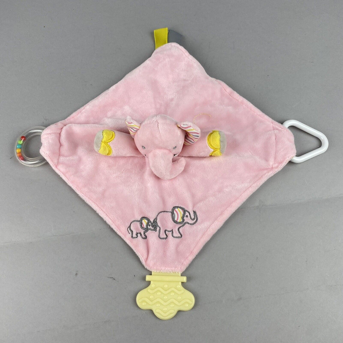 Girls Teething Toy Pink Elephant Chewbie Activity Security Blanket