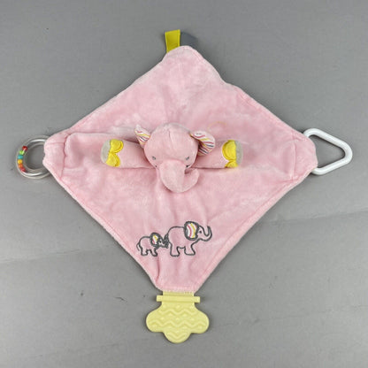 Girls Teething Toy Pink Elephant Chewbie Activity Security Blanket