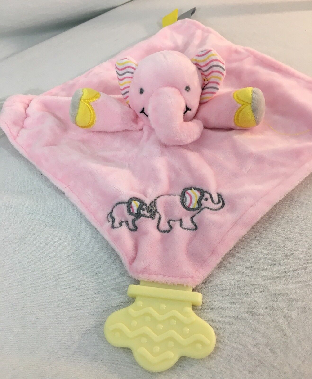 Girls Teething Toy Pink Elephant Chewbie Activity Security Blanket